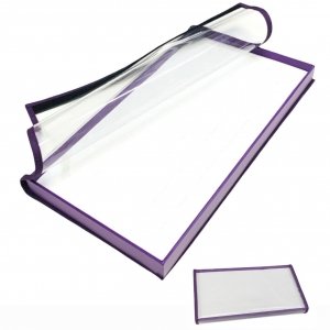 EXHIBIDOR PARA 72 ANILLOS VIOLETA CON TAPA TRANSPARENTE