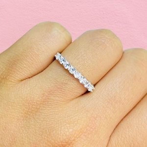 Anillo Compromiso con cubic Blanco Plata Italiana