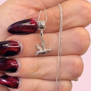 Cadena Veneziana Fina y Dije Colibri de Plata 925