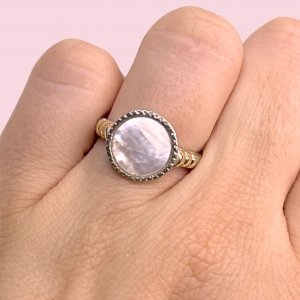 Anillo Redondo con Piedra NACAR