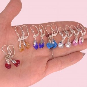 Promo Aros con Cubic Corazon 8mm x6 Plata 925