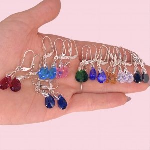 Promo Aros con Cubic Gota Chico x6 Plata 925