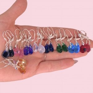 Promo Aros con Cubic Gota Grande x6 Plata 925