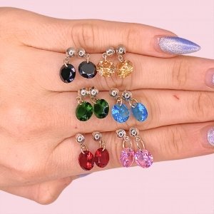 Promo Aros con Cubic Redondo x6 Plata 925