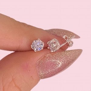 Aros con cubic 4.5mm Blanco de Plata 925