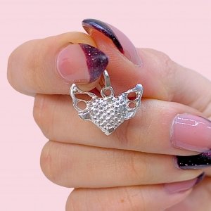 Dije Corazon con Alas de Plata 925