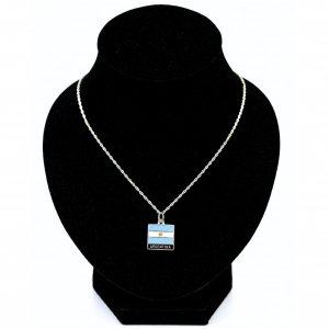 Conjunto Cadena Tourbillon y Dije Bandera de Argentina Plata 925