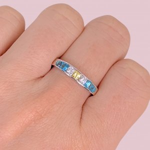 Anillo Medio SinFin Bandera de Argentina de Plata 925