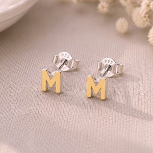 Aros Inicial Personalizada de Plata y Oro