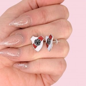 Aros escudo de River Plata 925