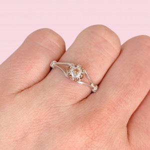 Anillo Frutillita Ambar Plata 925