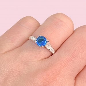 Anillo vera con Piedra Aguamarina de Plata 925