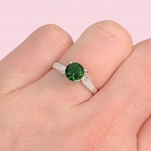 Anillo vera con Piedra Esmeralda de Plata 925