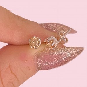 Aros con cubic 4.5mm Ambar de Plata 925