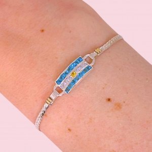 Pulsera Paris Fino Bandera de Argentina de Plata y Oro