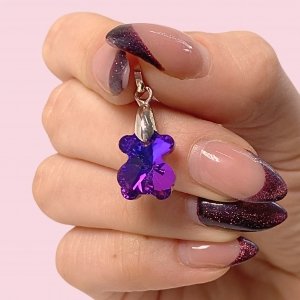 Dije Osito Swarovski efecto heliotropo con gancho de Plata 925