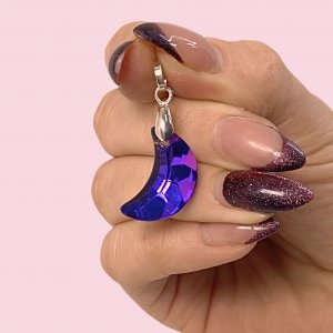 Dije Luna Swarovski efecto heliotropo con gancho de Plata 925