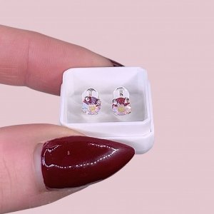 Abridor Cubic redondo Rosa Tornasol Plata 925