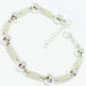 Pulsera Bali Bolitas de 8mm Acero Blanco