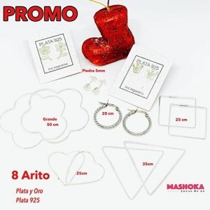  8 Aritos de Plata y Plata y oro