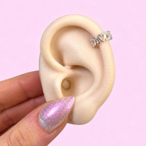Arito Cuff Corazones Baño de Plata