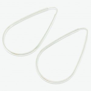  Aros Gota 40mm corte media caГ±a de plata 925