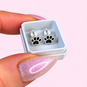 Abridor Pata de Perrito Negro Esmaltado de Plata 925