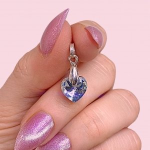 Dije Corazón Cristal Swarowski Agua de Plata 925