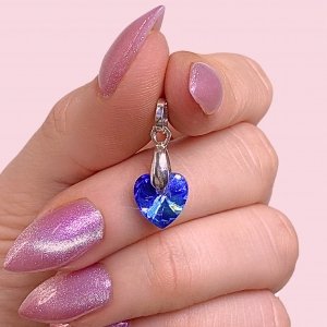 Dije Corazón Cristal Swarowski Amatista de Plata 925