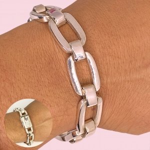 Pulsera Maciza Eslabon 14x21mm para Hombre de Plata 925
