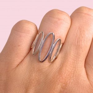 Anillo Ovales Calado de Plata 925