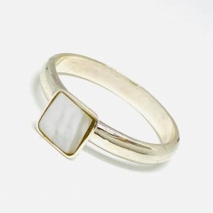 Anillo de Plata Peruana con Piedras Naturales Blanco