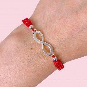 Pulsera Hilo rojo Proteccion de Amor a Infinito de Plata 925