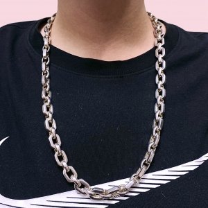 Cadena Maciza Gruesa 14x11mm de Hombre Plata 925  