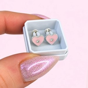 Abridor Corazón Rosa Esmaltado Con Cubic de Plata 925 