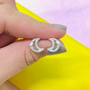 Aros Luna con estrella de Plata 925