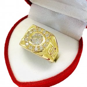 Anillo Para Hombre Sello Lujoso De Oro 18K