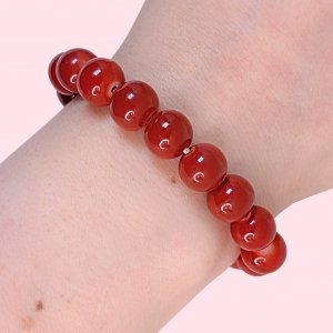 Pulsera Hilo Bolita Chicle Marrón Caramelo