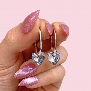 Aros cubanos con Swarosvki Corazon Agua