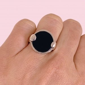 Anillo Olga con Piedras onix de Plata 925