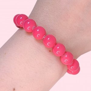 Pulsera Hilo Bolita Chicle Fucsia