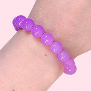 Pulsera Hilo Bolita Chicle Lila