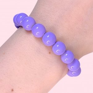 Pulsera Hilo Bolita Chicle Violeta