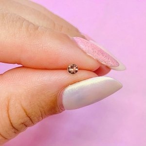 Arito Piercing Nariz con piedra Rosa Gold Plata 925