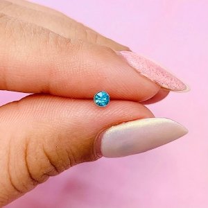 Arito Piercing Nariz con piedra Celeste Plata 925