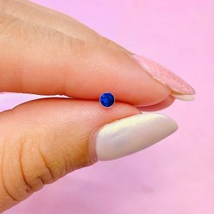 Arito Piercing Nariz con piedra Azul Plata 925