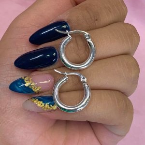 Aros argolla 18mmi Acero Blanco