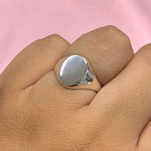 Anillo Sello Ovalado de Plata 925